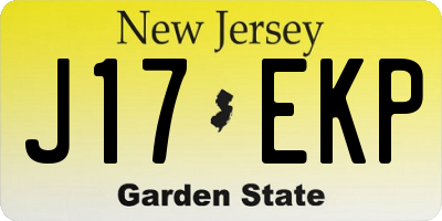 NJ license plate J17EKP