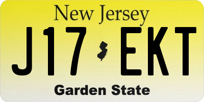 NJ license plate J17EKT
