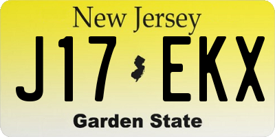 NJ license plate J17EKX