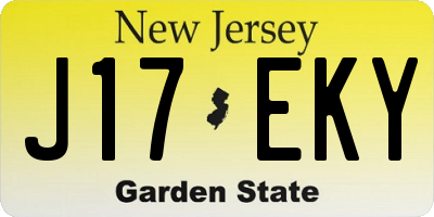 NJ license plate J17EKY