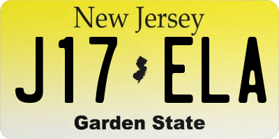 NJ license plate J17ELA
