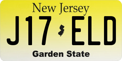 NJ license plate J17ELD