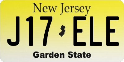 NJ license plate J17ELE