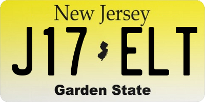NJ license plate J17ELT