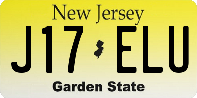 NJ license plate J17ELU