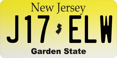 NJ license plate J17ELW