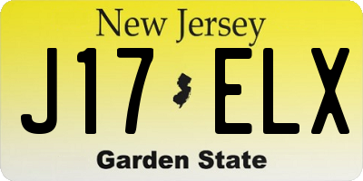 NJ license plate J17ELX