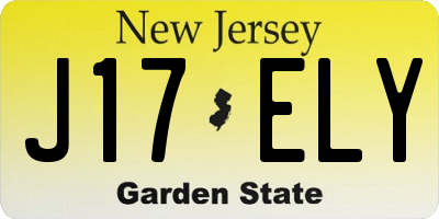 NJ license plate J17ELY