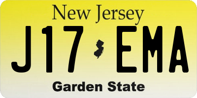 NJ license plate J17EMA