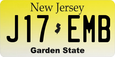 NJ license plate J17EMB