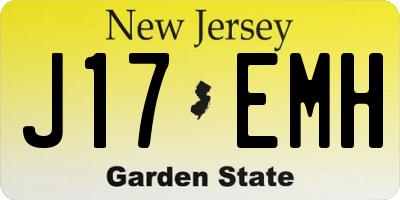 NJ license plate J17EMH
