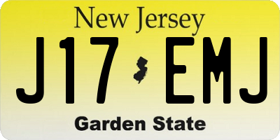NJ license plate J17EMJ