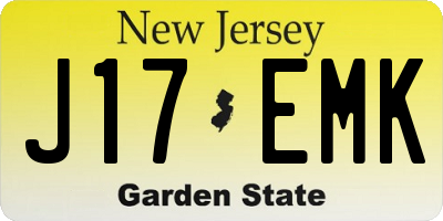 NJ license plate J17EMK