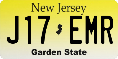 NJ license plate J17EMR