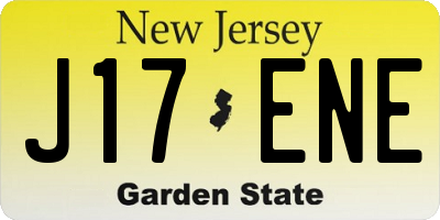 NJ license plate J17ENE