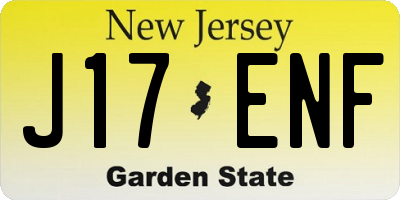NJ license plate J17ENF