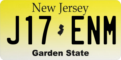 NJ license plate J17ENM