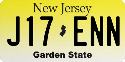 NJ license plate J17ENN