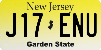 NJ license plate J17ENU