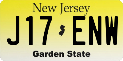 NJ license plate J17ENW