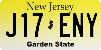 NJ license plate J17ENY