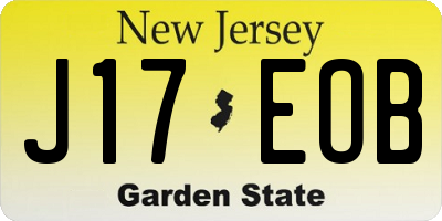 NJ license plate J17EOB