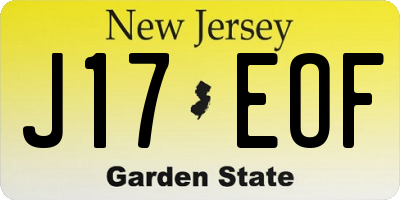 NJ license plate J17EOF