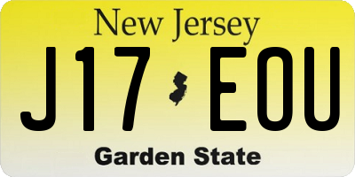 NJ license plate J17EOU