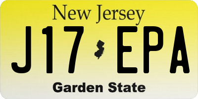 NJ license plate J17EPA