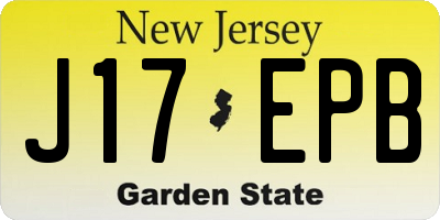 NJ license plate J17EPB
