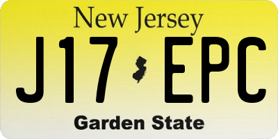 NJ license plate J17EPC