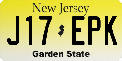 NJ license plate J17EPK