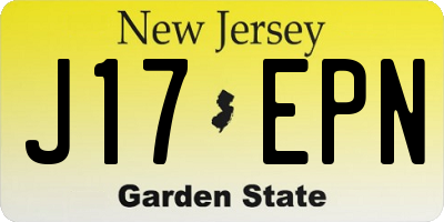 NJ license plate J17EPN