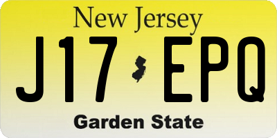 NJ license plate J17EPQ