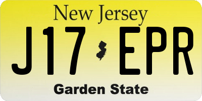 NJ license plate J17EPR