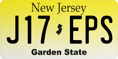 NJ license plate J17EPS