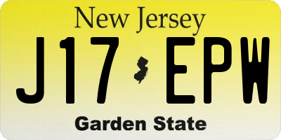 NJ license plate J17EPW