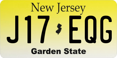 NJ license plate J17EQG