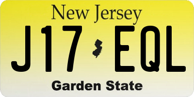 NJ license plate J17EQL