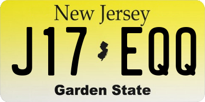 NJ license plate J17EQQ