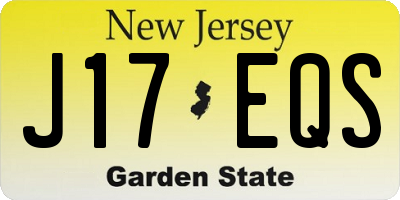 NJ license plate J17EQS