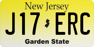 NJ license plate J17ERC