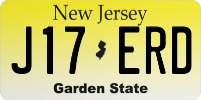 NJ license plate J17ERD