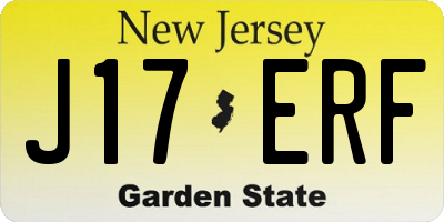 NJ license plate J17ERF