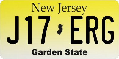 NJ license plate J17ERG