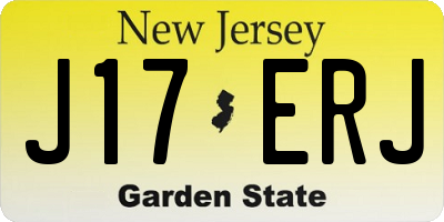 NJ license plate J17ERJ