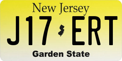 NJ license plate J17ERT