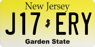 NJ license plate J17ERY