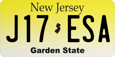 NJ license plate J17ESA