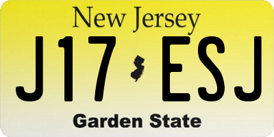 NJ license plate J17ESJ